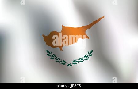 Drapeau de Chypre avec un peu de forme, l'ombrage et du drapeau Couleurs couches séparées - Vector Illustration Illustration de Vecteur