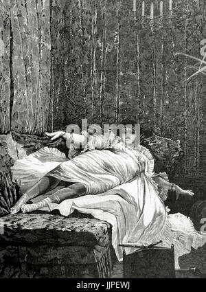 Messalina (25-48). Femme de l'empereur romain Claude. Gravure par Barberis. La péninsule ibérique, l'Illustration 1888. Banque D'Images