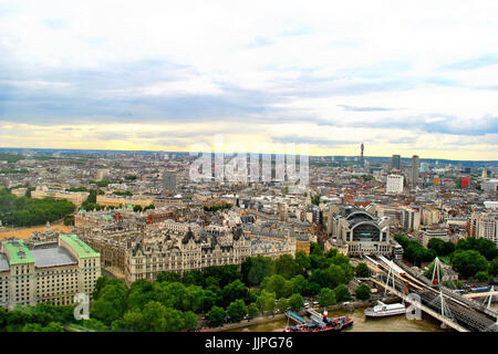 Vue panoramique à partir de London Eye, London, Royaume-Uni Banque D'Images