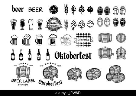 Vintage craft beer brewery emblèmes, des étiquettes et des éléments design vector art Illustration de Vecteur