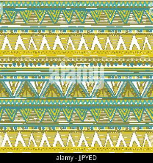Les modèles sans couture avec du blanc, bleu, vert, or les lignes et points de zigzag, rayé, coffrets cadeaux et points. Or Jaune Transparente ethniques vecteur d'art Illustration de Vecteur