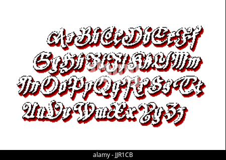 Script gothique gothiques font main vecteur d'art Illustration de Vecteur