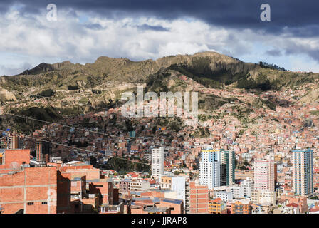 Vue panoramique de La Paz de Killi Killi vue. La Bolivie, l'Amérique du Sud Banque D'Images