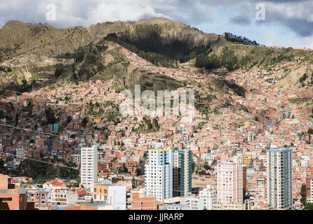 Vue panoramique de La Paz de Killi Killi vue. La Bolivie, l'Amérique du Sud Banque D'Images