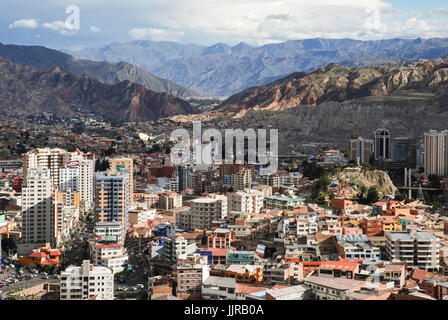 Vue panoramique de La Paz de Killi Killi vue. La Bolivie, l'Amérique du Sud Banque D'Images