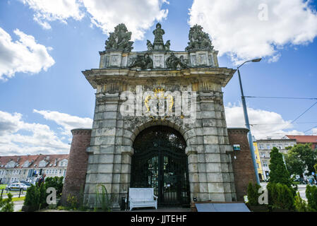 Szczecin, Pologne, le 17 juillet 2017 : Royal gate à Szczecin, bâtiment historique, journée ensoleillée Banque D'Images