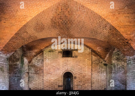 Galerie bastion historique de Fort Clinch de Fort Clinch State Park sur Amelia Island dans Fernadina Beach, Florida, USA. Banque D'Images