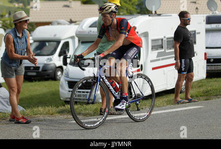 20 juillet 2017, Briançon , France, 18e étape du Tour de France, Briancon - Col d'Izoard Janez BRAJKOVIC (Bahreïn) au cours de la 18e étape de la 104e édition du Tour de France cycliste 2017 Banque D'Images