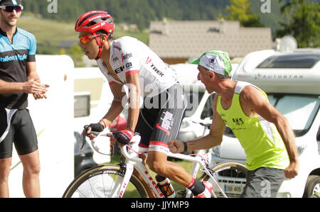 20 juillet 2017, Briançon , France, 18e étape du Tour de France, Briancon - Col d'Izoard Jarlinson PANTANO (Trek) au cours de la 18e étape de la 104e édition du Tour de France cycliste 2017 Banque D'Images