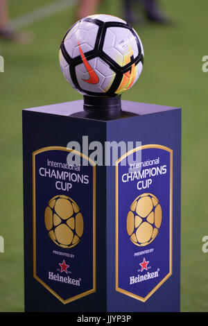 20 juillet 2017 - Le ballon pour l'International Champions Cup match entre Manchester United et Manchester City à NRG Stadium à Houston, Texas. Chris Brown/CSM Banque D'Images