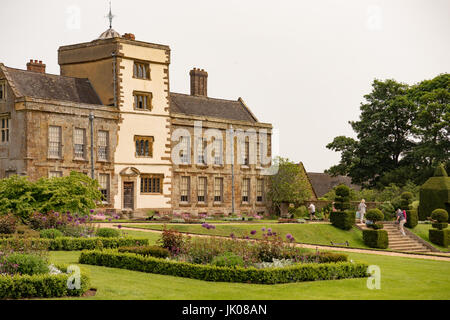 La maison et jardins de Canons Ashby House, Northamptonshire, Angleterre, Royaume-Uni. Banque D'Images