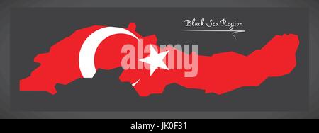 Région de la mer Noire Turquie carte Turquie avec drapeau national illustration Illustration de Vecteur