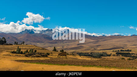 Domaines de l'agriculture dans les montagnes andines du Pérou Banque D'Images