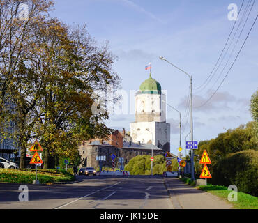 Vyborg, Russie - 6 Oct, 2016. De vieux bâtiments situés au centre-ville à Vyborg, Russie. Banque D'Images