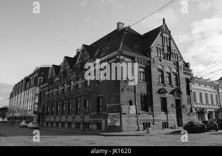 Vyborg, Russie - 6 Oct, 2016. Les vieux bâtiments au centre-ville à Vyborg, Russie. Banque D'Images