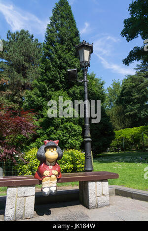 Statue Mafalda à Campo de San Francisco, Oviedo, Asturias. Banque D'Images