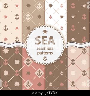 Différents modèles de vague 10 seamless Vector illustration pour abstraite aqua design. Texture sans fin peut être utilisé pour l'arrière-plan de la page web, remplit, surface. Illustration de Vecteur