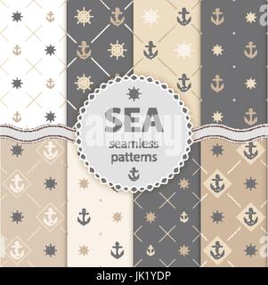 Différents modèles de vague 10 seamless Vector illustration pour abstraite aqua design. Texture sans fin peut être utilisé pour l'arrière-plan de la page web, remplit, surface. Illustration de Vecteur