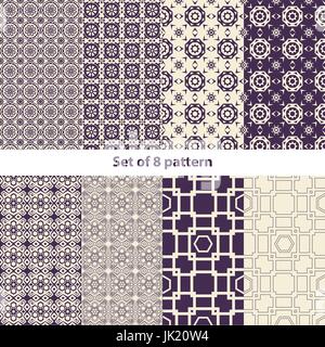Ensemble de dix modèles de mosaïque d'art arabe asiatique islamique Illustration de Vecteur