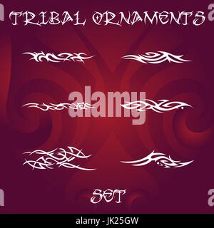 Ornements Tribal tatouage et l'ensemble des éléments de conception Illustration de Vecteur