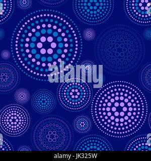 Modèle transparent avec des cercles concentriques sur fond bleu foncé. Vector art d'arrière-plan Illustration de Vecteur