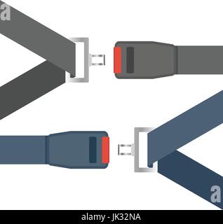 Les ceintures de sécurité de voiture illustration isolé sur un fond blanc. Vector Illustration. Illustration de Vecteur