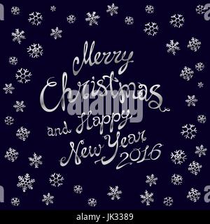 Joyeux Noël brillant argent modèle scintillant argent design lettrage. Vector illustration art 10 EPS Illustration de Vecteur