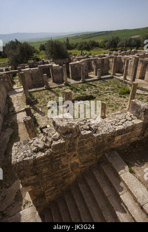 La Tunisie, centre-ouest de la Tunisie, de l'ère romaine Dougga, ruines de la ville, site de l'Unesco Banque D'Images