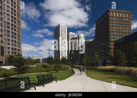 États-unis, Massachusetts, Boston, Atlantic Avenue Greenway et Financial District, Banque D'Images