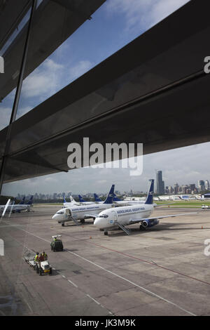 L'ARGENTINE, Buenos Aires, Aeroparque Jorge Newberry, terminal vue de la ville de Buenos Aires Banque D'Images