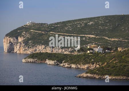 Italie, Sardaigne, dans l'ouest de la Sardaigne, Alghero, Capo Caccia cape Banque D'Images