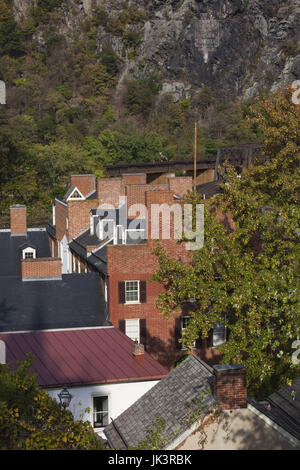 USA, West Virginia, Harpers Ferry, Parc historique national Harpers Ferry, vue de Jefferson Rock Banque D'Images