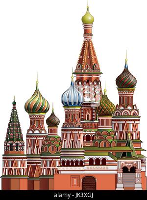 La Cathédrale Saint-Basile près du Kremlin à Moscou Illustration de Vecteur