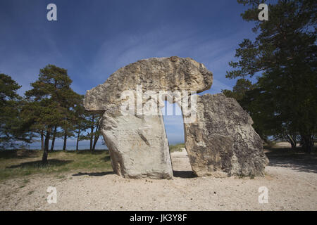 La Lettonie, l'ouest de la Lettonie, Kurzeme Région, Cape Most na Soči, Kolkasrags, Most na Soči, Slitere National Park, signalisation Banque D'Images