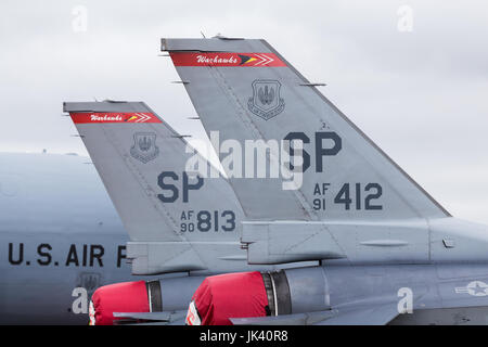 F-16C de l'USAF vu au 2017 Royal International Air Tattoo à Fairford Royal Air Force dans le Gloucestershire - le plus grand meeting aérien militaire en t Banque D'Images