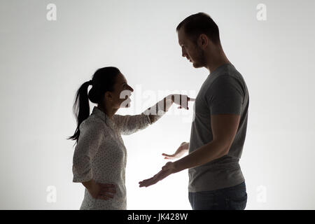 Angry couple having argument Banque D'Images