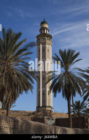 La Tunisie, la Région Provence, Tozeur, Ouled El-Hadef, vieux quartier, Sidi Abdallah mosquée Bou-Jemra Banque D'Images