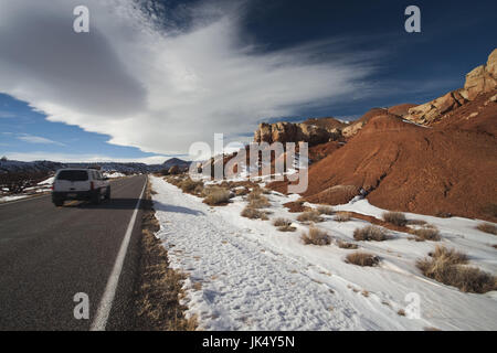 USA, Utah, Torrey, Capitol Reef National Park, Rt. 24, hiver Banque D'Images