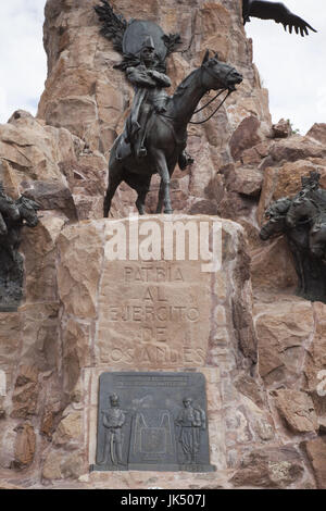 L'Argentine, la Province de Mendoza, Mendoza, Parque General San Martin, Cerro de la Gloria hill, monument à San Martin des Andes de l'armée qui a libéré l'Argentine, le Chili et le Pérou à partir de l'espagnol Banque D'Images