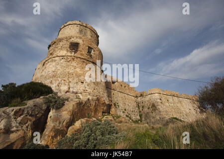 La Tunisie, le nord de la Tunisie, Tabarka, fort génois et le phare Banque D'Images