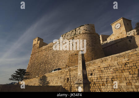 Malte, Gozo Island, Victoria-Rabat, forteresse Il-Kastell, extérieur Banque D'Images