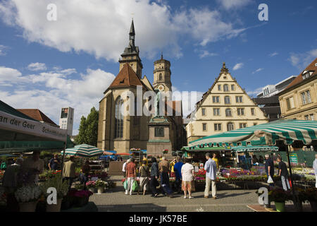 Allemagne, Baden-Württemberg, Stuttgart, marché aux fleurs par le Marstall, Banque D'Images