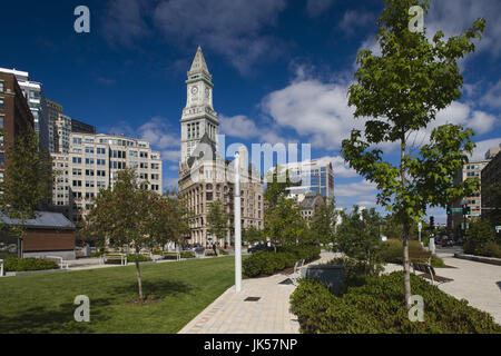 États-unis, Massachusetts, Boston, Atlantic Avenue Greenway et de douanes, Banque D'Images
