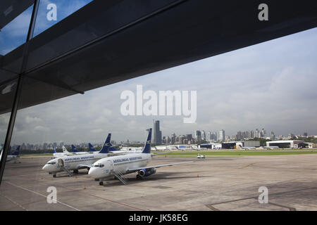 L'ARGENTINE, Buenos Aires, Aeroparque Jorge Newberry, terminal vue de la ville de Buenos Aires Banque D'Images