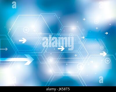 Résumé arrière-plan technique avec hexagones Illustration de Vecteur