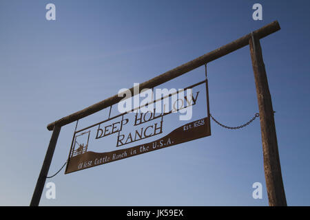 USA, New York, Long Island, Montauk, signer pour Deep Hollow Ranch, le plus ancien en France Banque D'Images