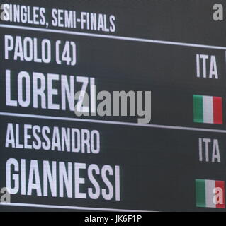 Umag, Croatie. 22 juillet, 2017. Affichage pendant la demi-finale match Lorenzi v Giannessi au 28e ATP Umag Croatie Plava laguna au tournoi à la Goran Ivanisevic, stade ATP le 22 juillet 2017 à Umag. Credit : Andrea Spinelli/Alamy Live News Banque D'Images