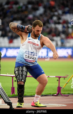 Aled Davies ramassé l'or avec un record du monde au lancer du poids lors du Para athlétisme championnats dans le stade de Londres Banque D'Images