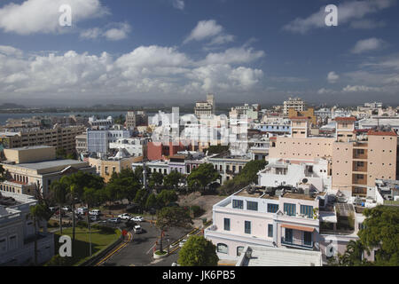 Puerto Rico, San Juan, San Juan, augmentation de la ville depuis le Fort San Cristobal Banque D'Images