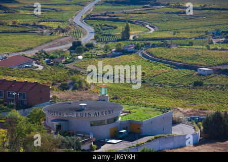 Espagne, Pays Basque, La Rioja, Région Province Alava, Laguardia, elevated view de La Rioja campagne Banque D'Images